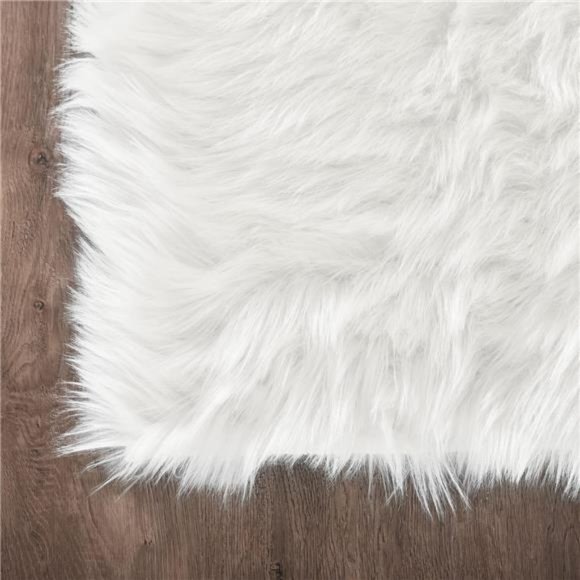 White Sheepskin Rug 2x3 FauxFur Sheepskin Rug for LivingRoom Fluffy Washable Rug - Picture 5 of 7